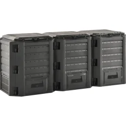 VIDAXL - Composteur de jardin noir 1200 l