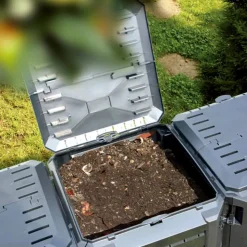 VIDAXL - Composteur de jardin noir 1200 l