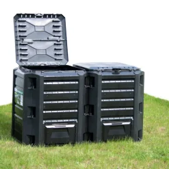 VIDAXL - Composteur de jardin noir 380 l
