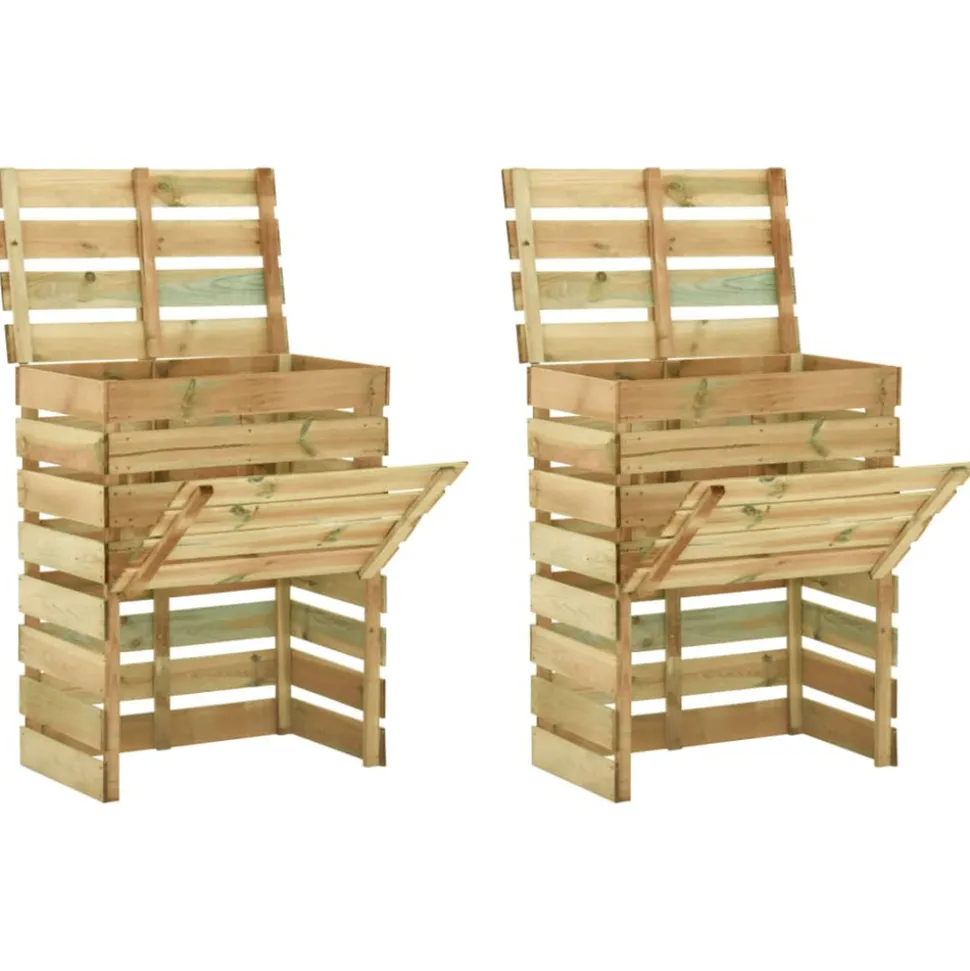 VIDAXL - Composteur de jardin à lattes 2 pcs 80x50x100 cm pin imprégné