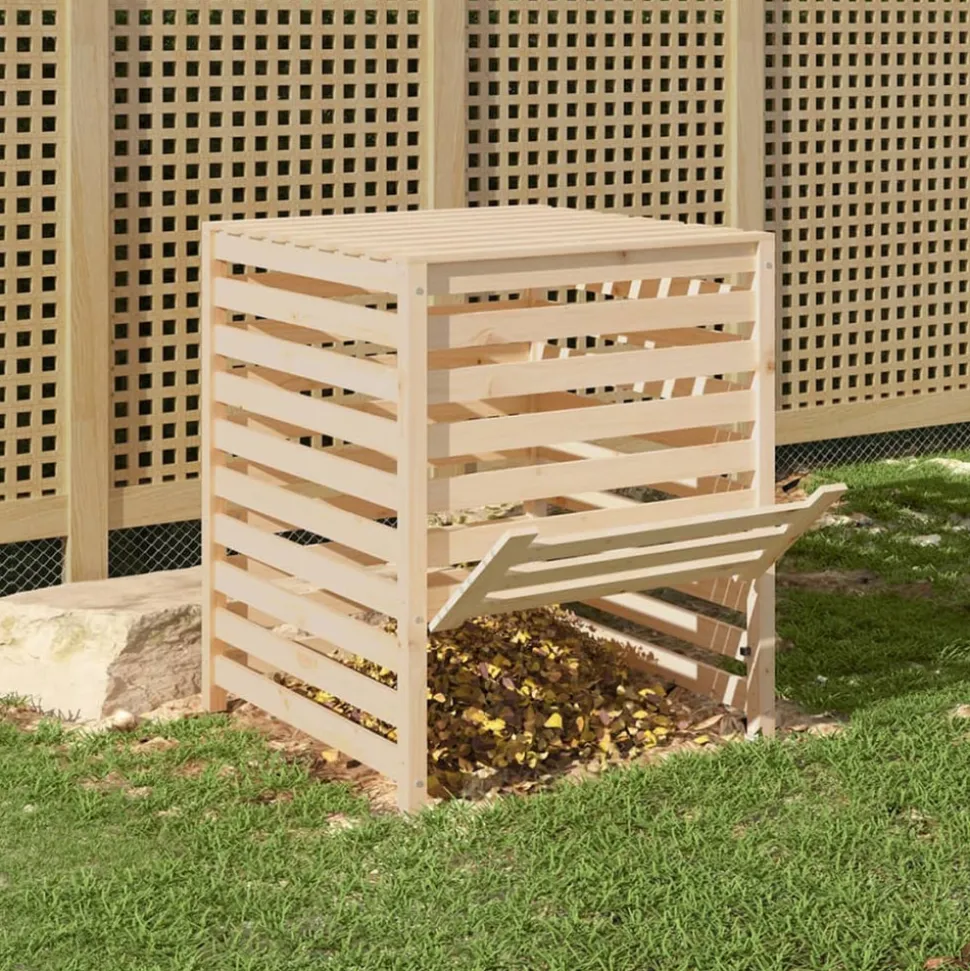 VIDAXL - Composteur 82,5x82,5x99,5 cm bois massif de pin