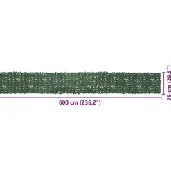 VIDAXL - Écran de balcon avec feuilles vert foncé 600x75 cm