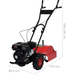 VIDAXL - Cultivateur à essence 6,5 ch 196 cc