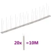 VIDAXL - Ensemble de 20 pointes à 2 rangées contre oiseaux inox 10 m