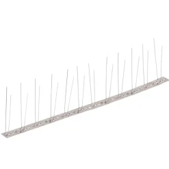VIDAXL - Ensemble de 20 pointes à 2 rangées contre oiseaux inox 10 m