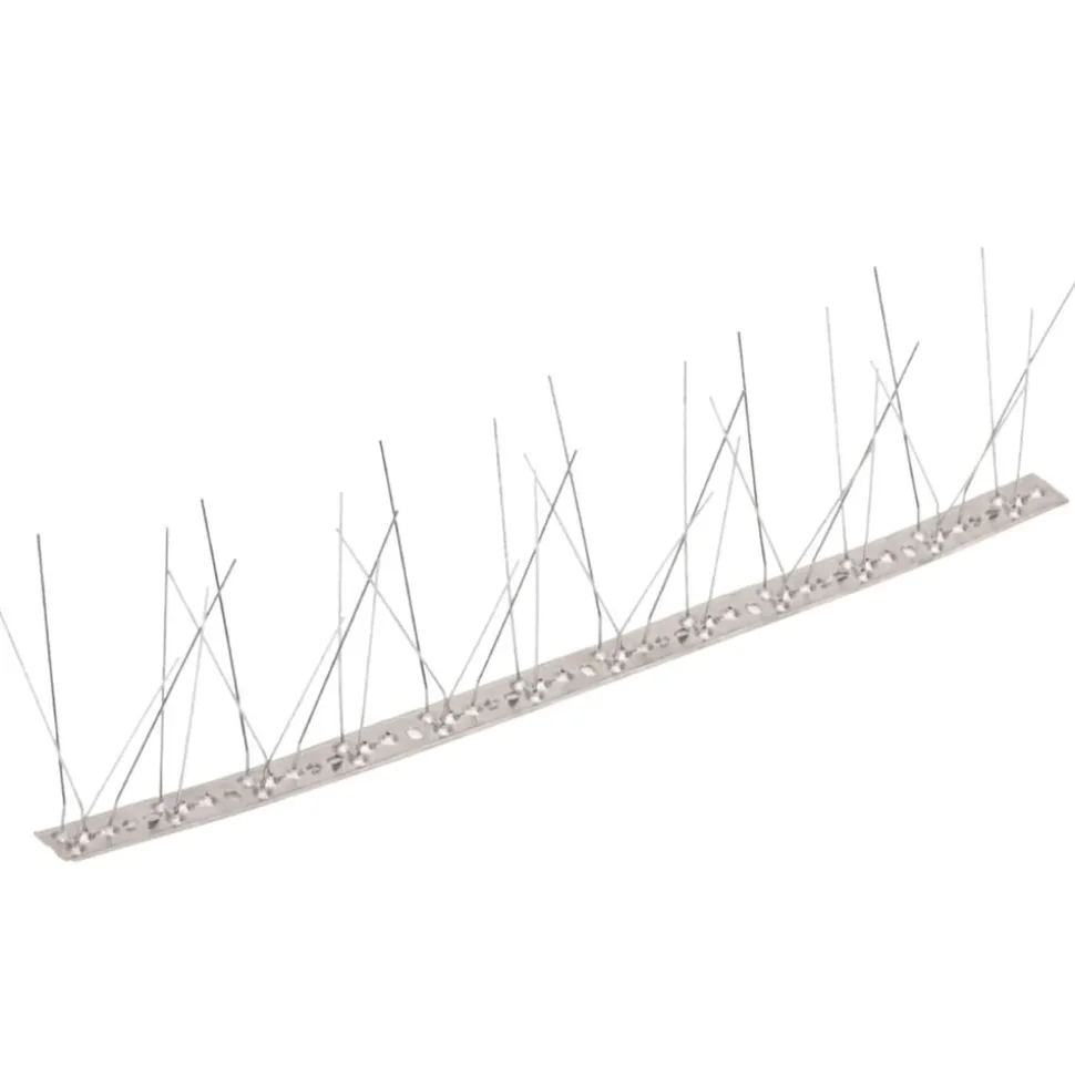 VIDAXL - Ensemble de 10 pointes à 5 rangées contre oiseaux inox 5 m