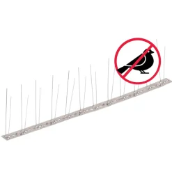 VIDAXL - Ensemble de 6 pointes à 2 rangées contre oiseaux inox 3 m