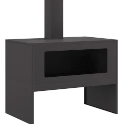VIDAXL - Foyer avec cheminée noir 80x50x96 cm acier