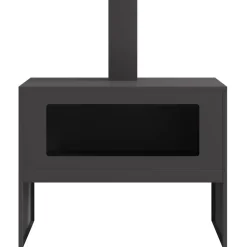 VIDAXL - Foyer avec cheminée noir 80x50x96 cm acier
