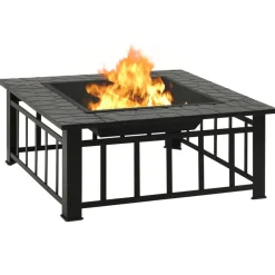 VIDAXL - Foyer avec tisonnier 79x79x46,5 cm xxl acier