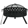 VIDAXL - Foyer avec tisonnier 58 cm xxl acier