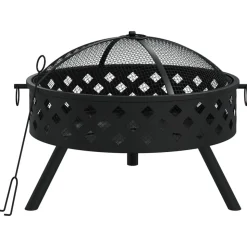 VIDAXL - Foyer avec tisonnier 58 cm xxl acier