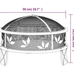 VIDAXL - Foyer avec tisonnier 50 cm xxl acier