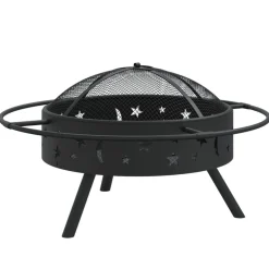 VIDAXL - Foyer avec tisonnier 70 cm xxl acier