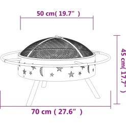 VIDAXL - Foyer avec tisonnier 70 cm xxl acier