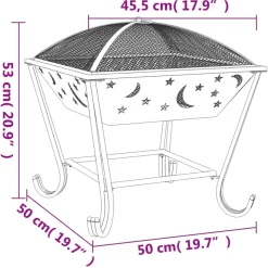 VIDAXL - Foyer avec tisonnier 50 cm xxl acier