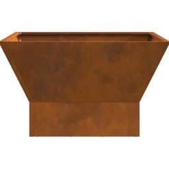 VIDAXL - Foyer carré marron 60x60x35 cm en acier résistant aux intempéries