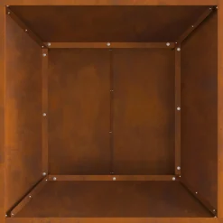 VIDAXL - Foyer carré marron 60x60x35 cm en acier résistant aux intempéries