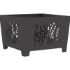 VIDAXL - Foyer carré noir 60x60x40 cm acier