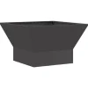 VIDAXL - Foyer carré noir 60x60x35 cm en acier