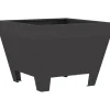 VIDAXL - Foyer carré noir 50x50x30 cm en acier