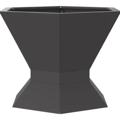 VIDAXL - Foyer hexagonal noir 50x50x40 cm acier