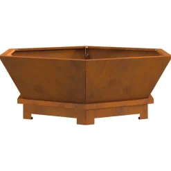 VIDAXL - Foyer hexagonal 75x75x28 cm acier weathering