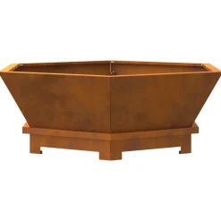 VIDAXL - Foyer hexagonal 75x75x28 cm acier weathering