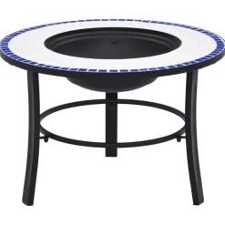 VIDAXL - Foyer mosaïque bleu et blanc 68 cm céramique