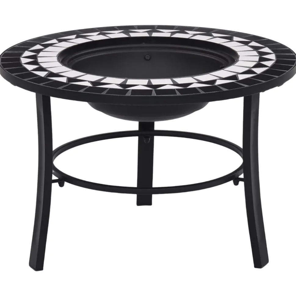 VIDAXL - Foyer mosaïque noir et blanc 68 cm céramique