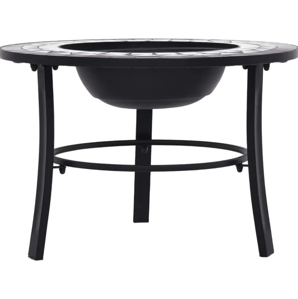VIDAXL - Foyer mosaïque noir et blanc 68 cm céramique