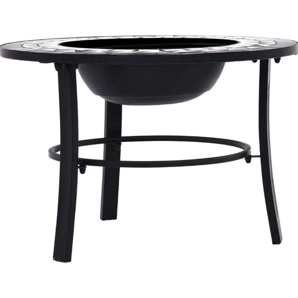 VIDAXL - Foyer mosaïque noir et blanc 68 cm céramique
