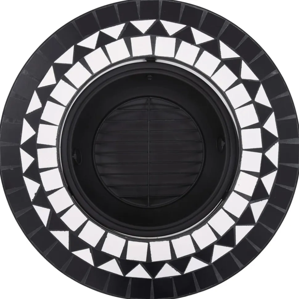 VIDAXL - Foyer mosaïque noir et blanc 68 cm céramique