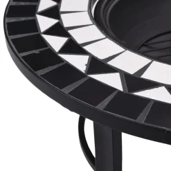 VIDAXL - Foyer mosaïque noir et blanc 68 cm céramique