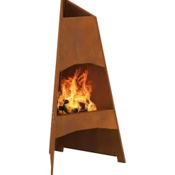 VIDAXL - Foyer pyramid 50x45x95 cm en acier résistant aux intempéries