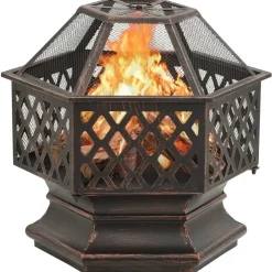 VIDAXL - Foyer rustique avec tisonnier 62x54x56 cm xxl acier