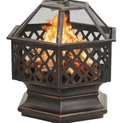 VIDAXL - Foyer rustique avec tisonnier 62x54x56 cm xxl acier