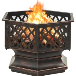 VIDAXL - Foyer rustique avec tisonnier 62x54x56 cm xxl acier
