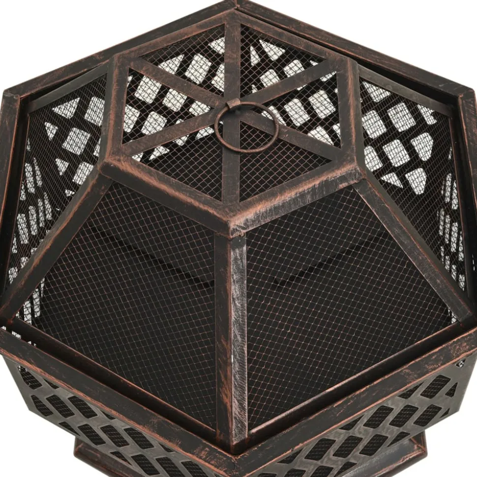 VIDAXL - Foyer rustique avec tisonnier 62x54x56 cm xxl acier