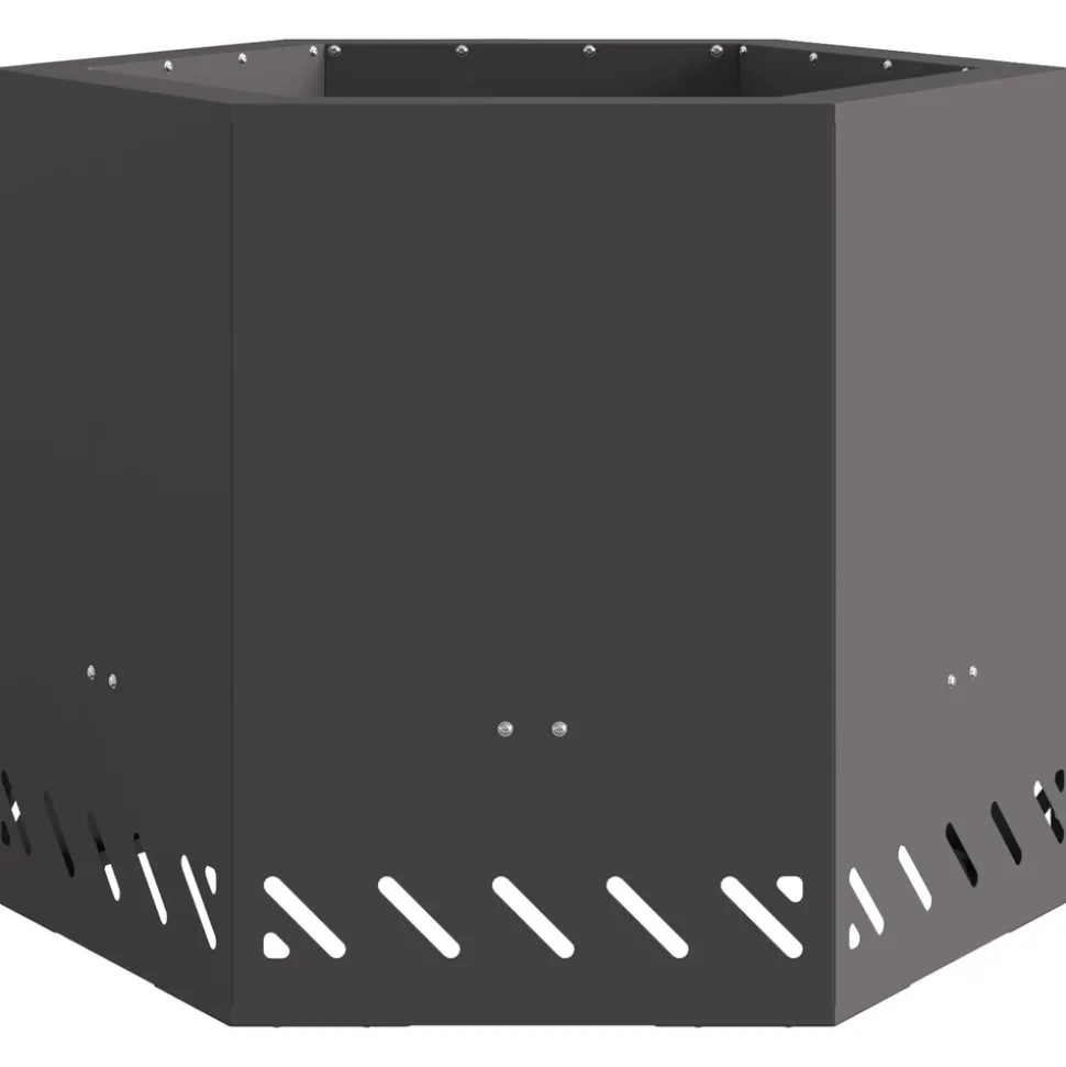 VIDAXL - Foyer sans fumée hexagonal noir 58x58x51 cm en acier