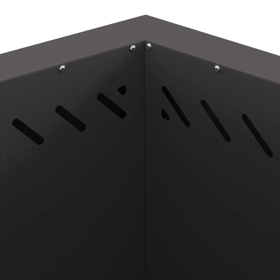 VIDAXL - Foyer sans fumée hexagonal noir 58x58x51 cm en acier