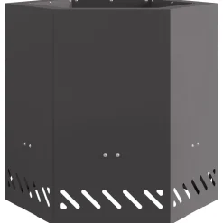 VIDAXL - Foyer sans fumée hexagonal noir 48x48x51 cm en acier