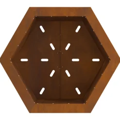 VIDAXL - Foyer sans fumée hexagonal 58x58x51 cm en acier résistant aux intempéries