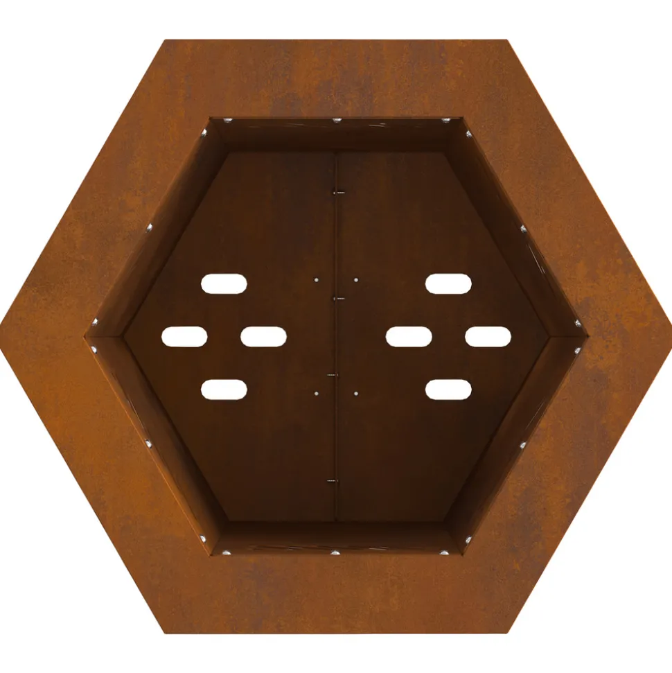 VIDAXL - Foyer sans fumée hexagonal 38x38x51 cm en acier résistant aux intempéries