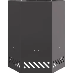 VIDAXL - Foyer sans fumée hexagonal noir 38x38x51 cm acier