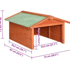 VIDAXL - Garage de tondeuse à gazon 72x87x50 cm bois de sapin solide