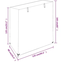 VIDAXL - Housse de balancelle 8 艙illets 125x90x135/165 cm pe