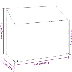 VIDAXL - Housse de banc de jardin 8 艙illets 160x70x70/88 cm polyéthylène