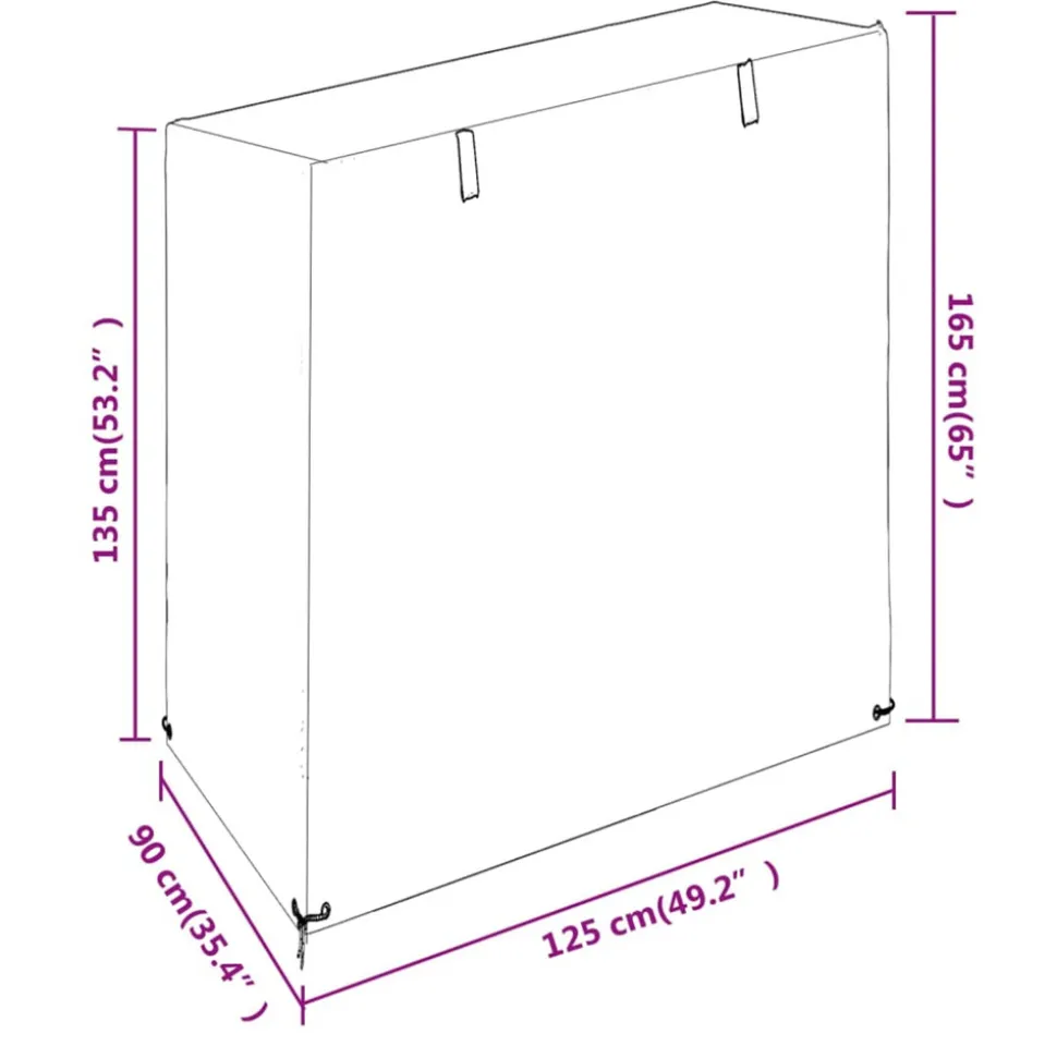 VIDAXL - Housses de balancelle 2 pcs 8 艙illets 125x90x135/165 cm pe