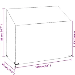VIDAXL - Housses de banc de jardin 2 pcs 8 艙illets 160x70x70/88 cm pe